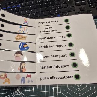 Koululaisen aamu - laminoitu muistilista