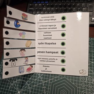 Koululaisen ilta – laminoitu muistilista